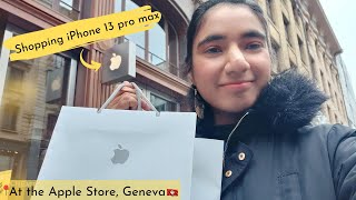 Shopping iPhone 13 Pro max | Unboxing iPhone 13 Pro max Sierra Blue | Apple Store Vlog | Geneva