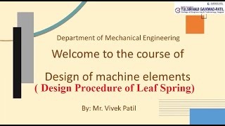 Design Procedure of Leaf Spring