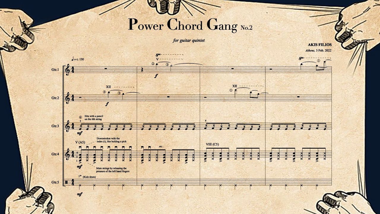 Akis Filios - Power Chord Gang No. 2 (Guitar Quintet)