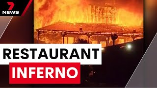 An abandoned cafe destroyed by fire in Melbourne’s south-east | 7NEWS