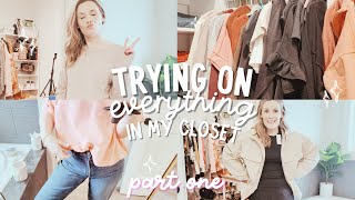 Trying on EVERYTHING in my closet VLOG // Closet Cleanout + Style Reset // Organize my life