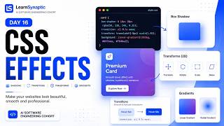 Day 16 | CSS Effects | Box Shadow | Text Shadow | Transition | Transform | Gradient Effects