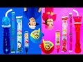 Pink Food VS Blue Food challenge 핑크 파란색 음식 챌린지 文房具みたいな面白いお菓子