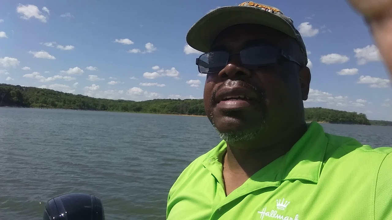 Cat fishing on Clinton Lake in Lawrence Kansas