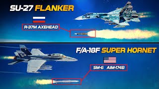 R-37M Hypersonic Vs SM-6 / Aim-174B | F/A-18F Super Hornet Vs Su-27 Flanker | DCS |