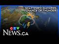 Spotty showers, risk of thunderstorms in Canada Day forecast