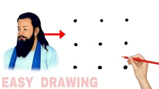3x3 dots turns into Guru Ravidas Drawing // Sant Ravidas Drawing screenshot 2