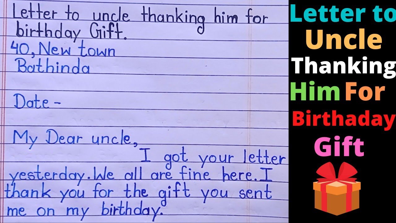 thank you letter to uncle for gift