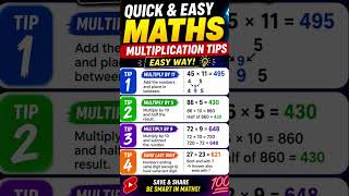 Quick and Easy Maths Multiplication tips #shorts