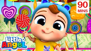 The Lollipop Song  | Little Angel | 🔤 Moonbug Subtitles 🔤 | Learning Videos
