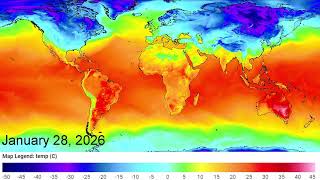 World Temperature January 2026 (Time Lapse)