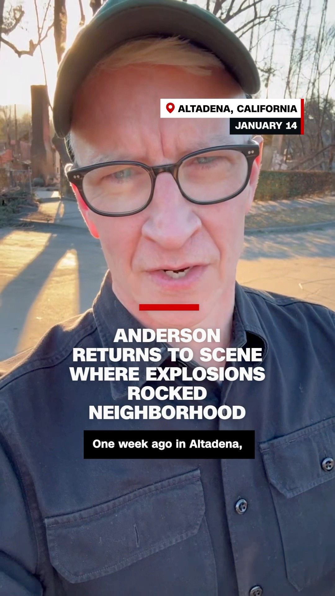 Anderson Cooper returns to Altadena where explosions from wildfires destroyed homes and cars.