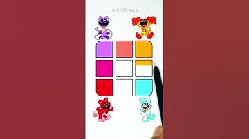 Satisfying Color Mixing Smiling Critters✨#relaxingart #coloring #drawing #mix #colors #mixing #viral