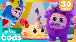 🧼 Jeff Cleans Up the Mess! | Minibods | Colorful Preschool Cartoon | Baby Oddbods