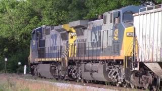 CSXT V960-04 Ex CR C40-8W YN2/AC4400CW YN2 Comes in for a Quick Stop and rolls out