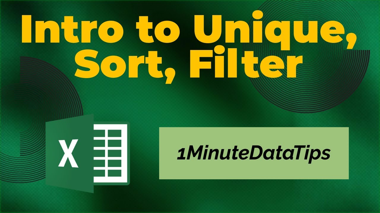 Organize Data Using Unique, Sort, Filter | Excel Made Simple - YouTube
