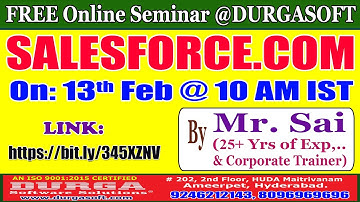 SALESFORCE.COM (FREE Seminar) Online Training @ DURGASOFT