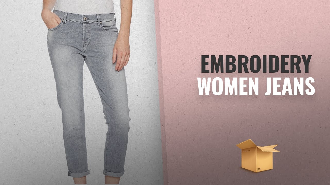 Trendy Looking Embroidery Jeans Collection [2018]: 7 For All Mankind Women's Josefina Boyfriend