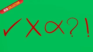 Greenscreen Hand-Drawn Right and Wrong Question Exclamation Mark | 4K