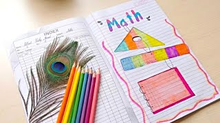 DIY Fancy Math Notebook Cover! 🌈 | Easy & Aesthetic Front Page Design