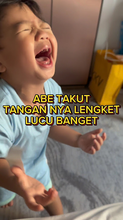 ABE IS AFRAID OF HIS HANDS BEING STICKY 😭 SO FUNNY #abecekut #funnybaby #funnybabylaughing #cryin...