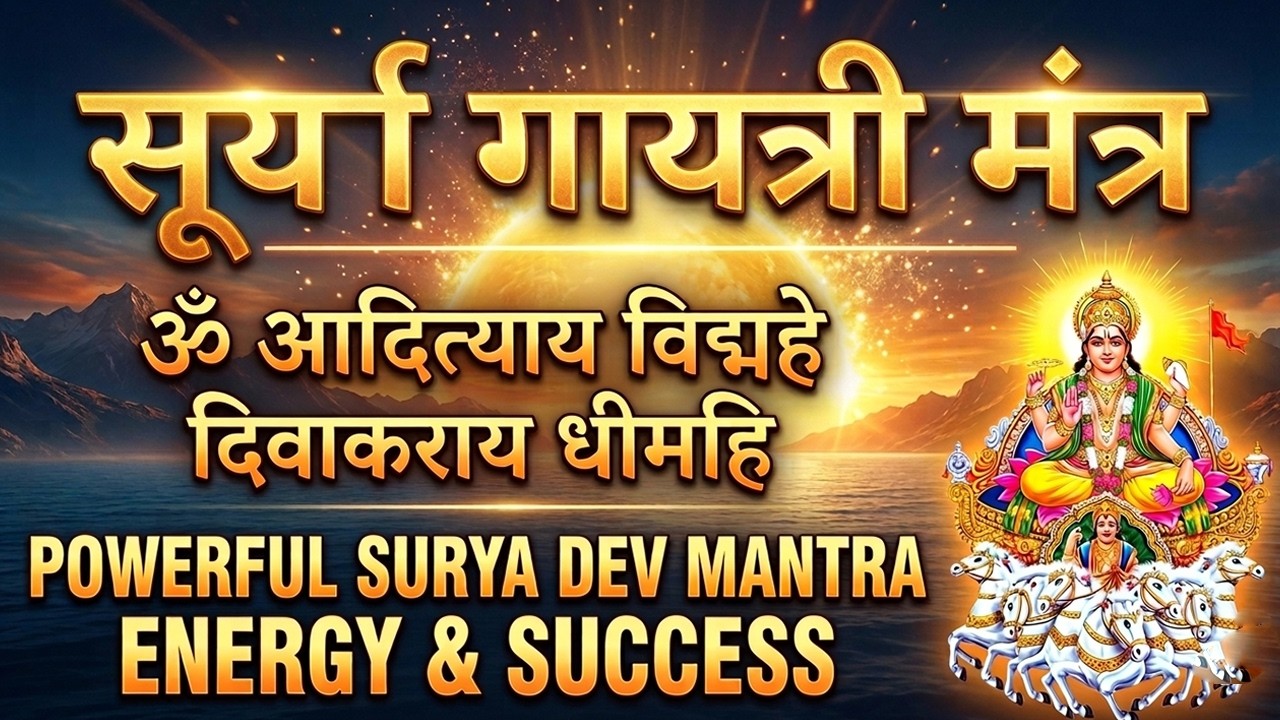 🌞Surya Gayatri Mantra | ॐ आदित्याय विद्महे दिवाकराय धीमहि | Powerful Surya Dev Mantra for Energy