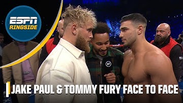 Jake Paul and Tommy Fury shove each other then talk trash in London | ESPN Ringside