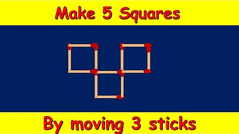 Move 3 Sticks To Form 5 Squares || Matchstick Puzzles || Puzzled Academy