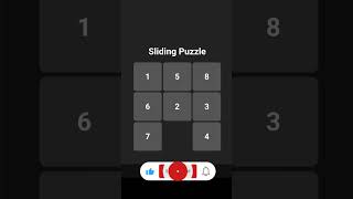 Sliding Puzzle | html+css+js | #coding #webdevelopment #programming #website #html #frontend #shorts