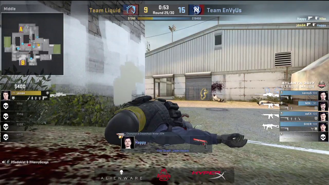 Liquid jdm 1v5 clutch vs EnVyUs - ELEAGUE Major 2017