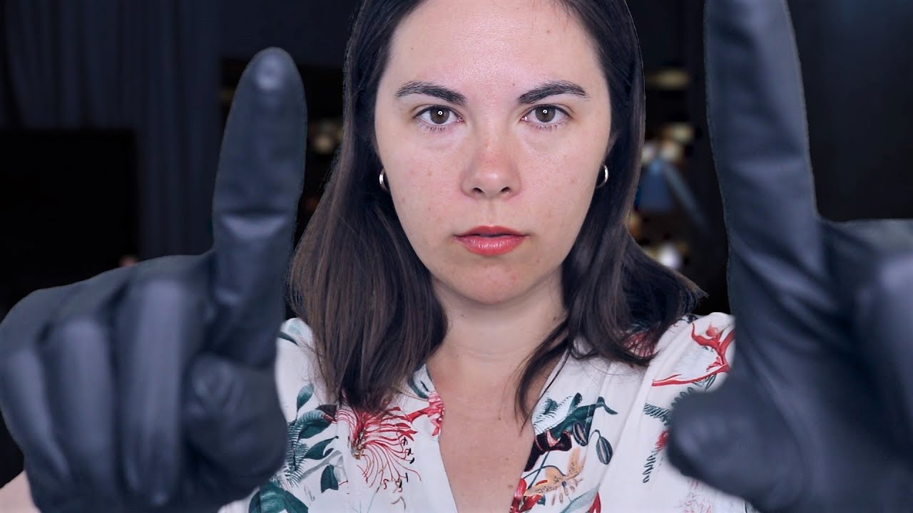 Face Inspection ASMR 💎 Up Close Light and Gloves..