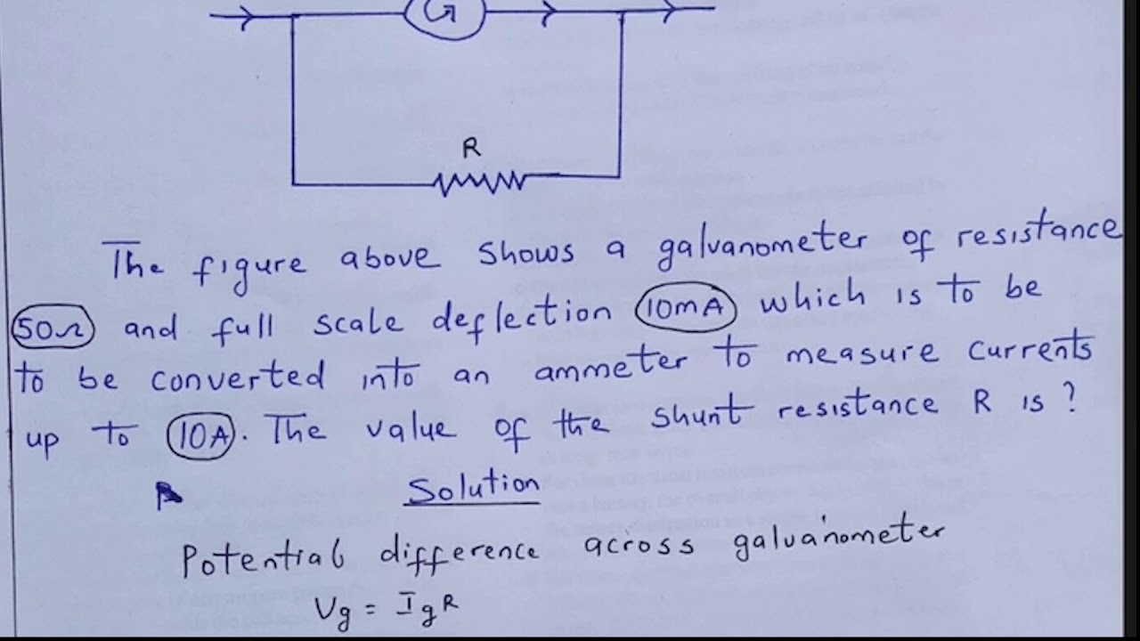 How To Solve Questions Involving Galvanometer and Ammeter (Lesson 1