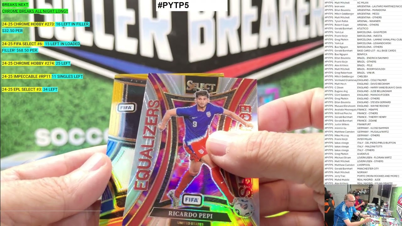 2024-25 SELECT FIFA SOCCER 12 HOBBY BOX, PICK YOUR TEAM/PLAYER CASE BREAK 