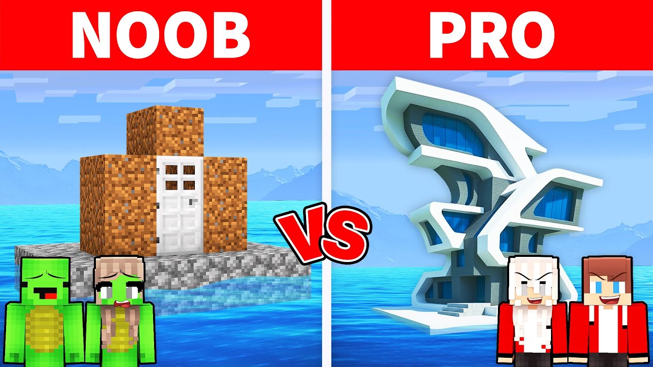 Mikey Family & JJ Family - NOOB vs PRO : Island House Survival Battle in Minecraft (Maizen)