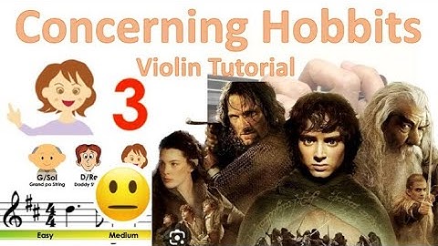 Concerning Hobbits from the Lord of the rings sheet music and easy violin tutorial
