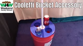 Cooletti Bucket Accessory, Umbrella Stand, Fishing Pole and Cup Holder | Weekend Handy Woman
