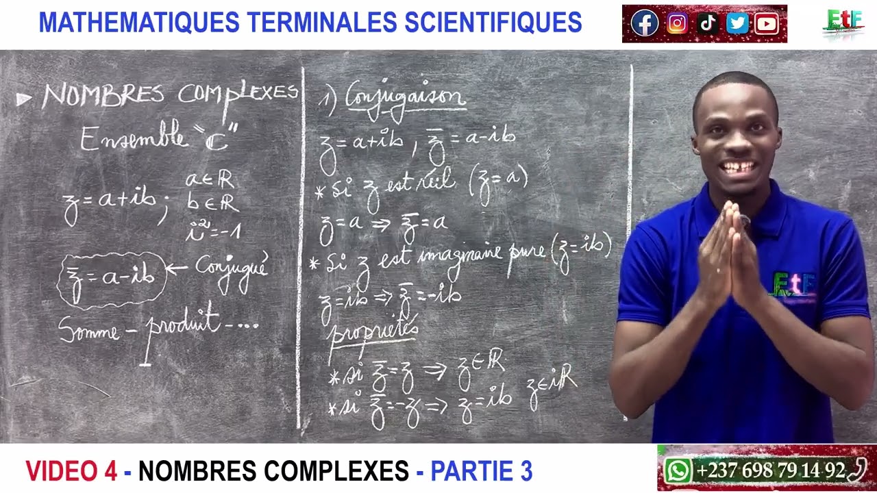 VIDEO 4 - MATHEMATIQUES TERMINALES S - NOMBRES COMPLEXES -  PARTIE 3