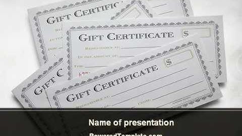Gift Certificate PowerPoint Template by PoweredTemplate.com