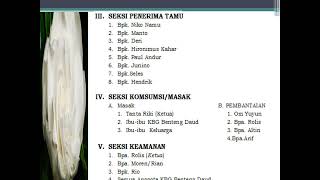 Susunan Panitia Pernikahan Tetak & Popin