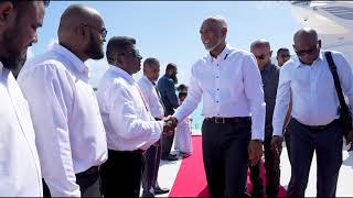The President arrives in GDh. Hoandehdhoo island