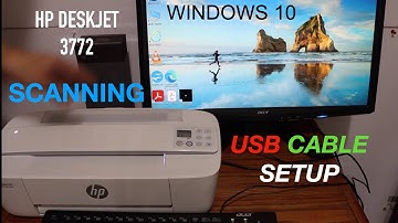 HP DeskJet 3772 Scanning, Using "USB Data Cable", Windows 10 PC / Laptop & Review.