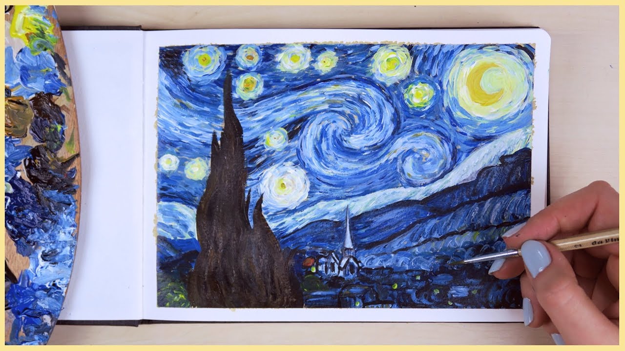 How To Paint The Starry Night With Acrylic Paint Step By Step Art