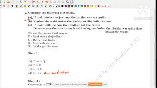 Knowledge Representation and Reasoning in AI using Resolution Problem 02