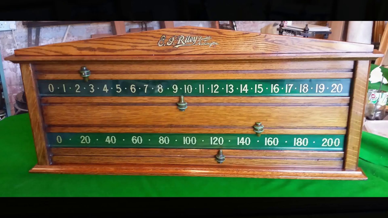 Antique Riley Scoreboard in Oak. Brown's Antiques Billiards YouTube