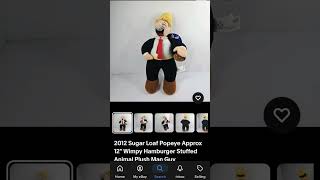 #reseller #SugarLoaf #Popeye #Wimpy #Hamburger #StuffedAnimal #Plush #popeyethesailorman #vintage