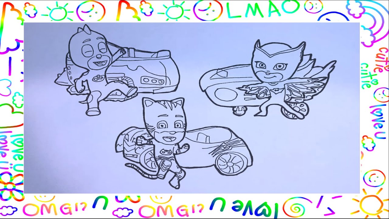 Superhero PJ Masks Coloring Part 3 - YouTube