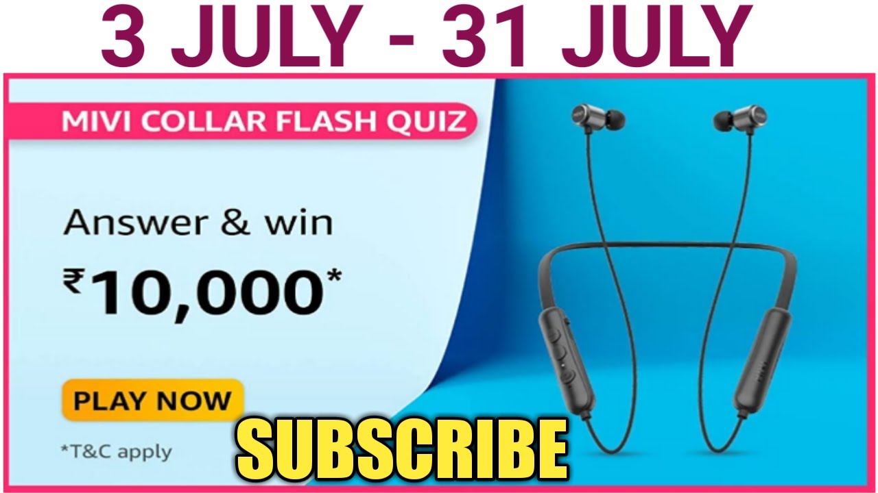 Amazon Mivi Collar Flash Quiz Answers Today Win 10000 Amazon Pay