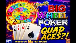 ♠️ QUAD ACES on Double Big Wheel Poker?! BIG WINS EVERYWHERE! Triple Double Bonus Poker!
