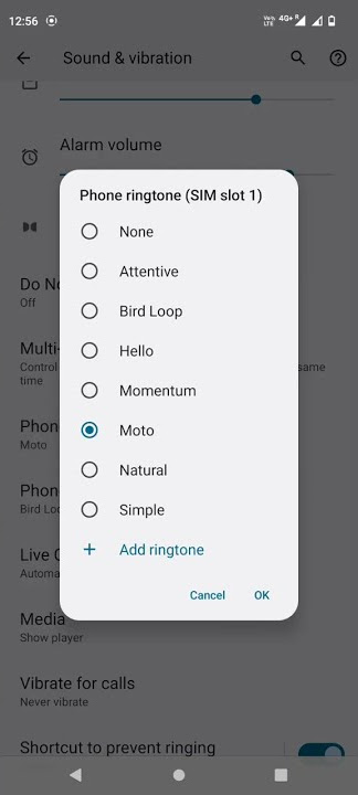 Moto G52 : How to set a different ringtone for SIM1 and SIM2