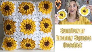 Sunflower Granny Square Crochet Tutorial